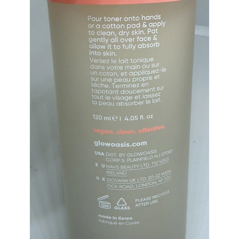 Glowoasis Milkdew pH Balancing Moisture Milk Toner 120mL/4.05oz Vegan New